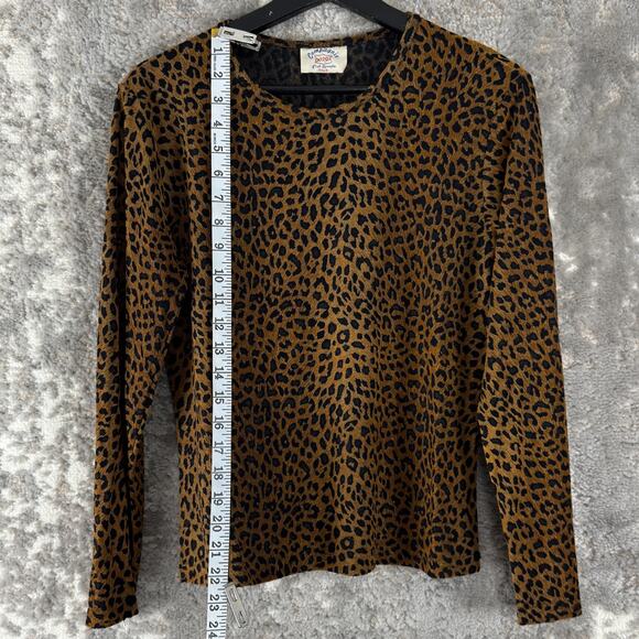 Compagnie 00292 Club Spantie Size M Cheetah Print Casual Top Long Sleeve - Picture 2 of 6